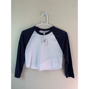 American Apparel Cropped Baseball Tee